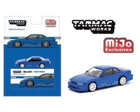 Tarmac Works 1:64 VERTEX Nissan Silvia S13 TOYO TIRES - Blue Metallic - Global64 - Mijo Exclusives