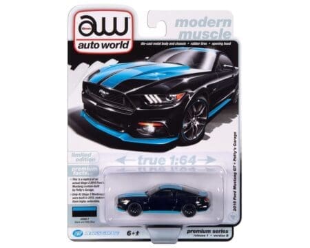 Auto World 1:64 2015 Ford Mustang GT - Petty Black- Premium 2024 Release 1 Version Limited Edition