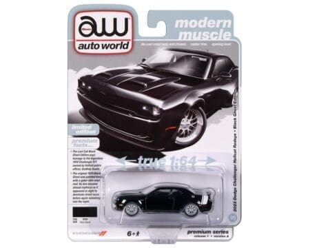 Auto World 1:64 2023 Dodge Challenger Hellcat Redeyes- Black- Premium 2024 Release 1 Version Limited Edition