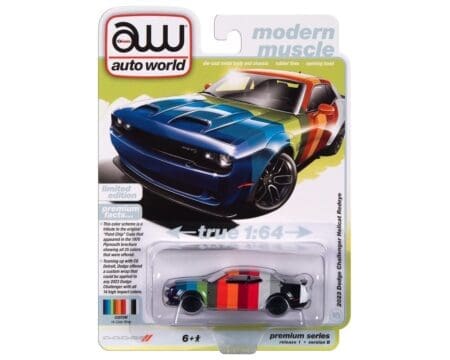 Auto World 1:64 2023 Dodge Challenger Hellcat Redeyes- Rainbow- Premium 2024 Release 1 Version Limited Edition