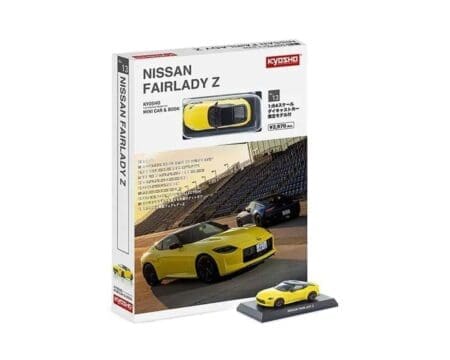 Kyosho 1:64 Mini Car & Book Nissan Fairlady Z Limited Edition - Yellow