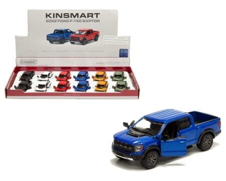 Kinsmart 1:78 2022 Ford F-150 Raptor - 6 Colors - Display Tray Set of 12