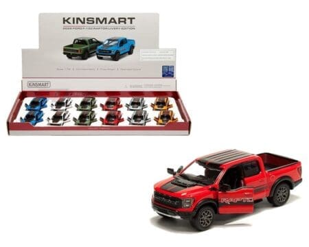 Kinsmart 1:78 2022 Ford F-150 Raptor Livery Edition - 6 Colors - Display Tray Set of 12
