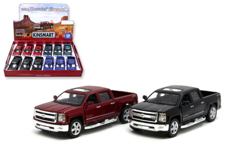 Kinsmart 1:46 2014 Chevrolet Silverado 5″  - Display Tray Set of 12