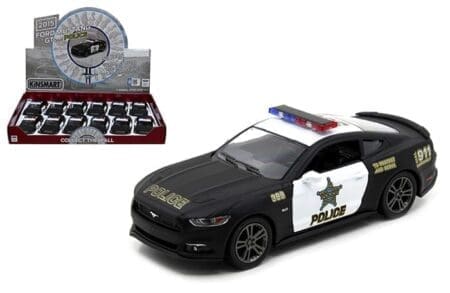 Kinsmart 1:38 2015 Mustang GT Police Mustang 4.5" (KT5386DP) - Display Tray Box Set of 12