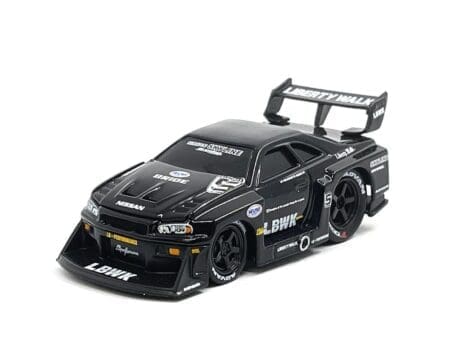 Muscle Machines 1:64 LBWK 1999 Nissan Skyline GT-R R34 - Black - Liberty Walk - Mijo Exclusives - Image 3