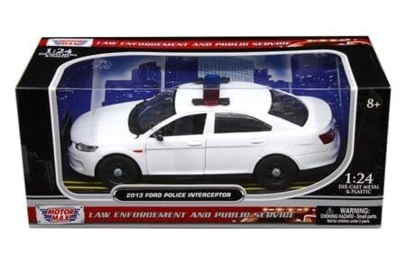 Motormax 1:24 2013 Ford  Tarus Police Interceptor Solid White - Law Enforcement