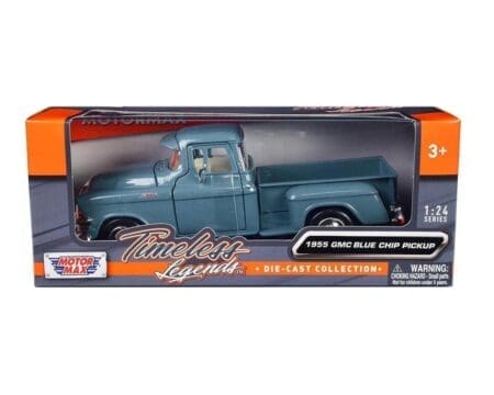 Motormax 1:24 1955 GMC Blue Chip Pickup - Blue - Timeless legends