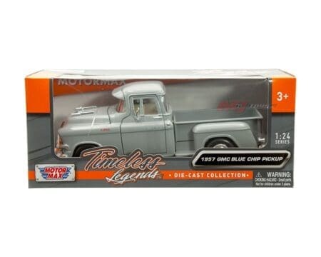Motormax 1:24 1957 GMC Blue Chip Pickup - Grey - Timeless Legends