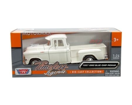 Motormax 1:24 1957 GMC Blue Chip Pickup - Cream- Timeless Legends