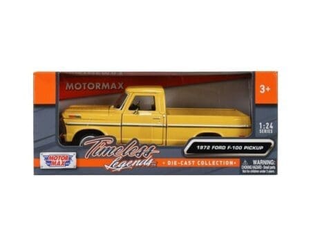 Motormax 1:24 1972 Ford F-100 - Yellow - Timeless Legends