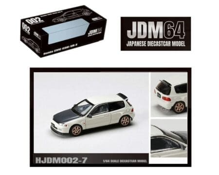 Hobby Japan 1:64 Honda Civic (EG6) SIR-II JDM Style - Frost White with Carbon Hood - JDM64