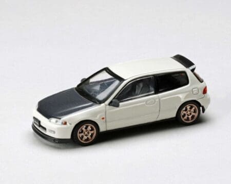 Hobby Japan 1:64 Honda Civic (EG6) SIR-II JDM Style - Frost White with Carbon Hood - JDM64 - Image 2