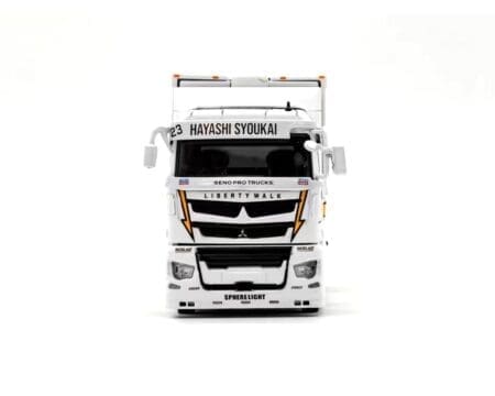 GCD 1:64 Liberty Walk LB-Trucks Mitsubishi Fuso Super Great Transporter Sphere 23 Light - White - Image 4