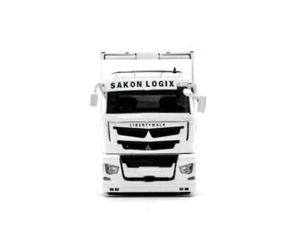 GCD 1:64 Liberty Walk LB-Trucks Mitsubishi Fuso Super Great Transporter Sakon Logix - White - Image 5