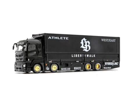 GCD 1:64 Liberty Walk LB-Trucks Mitsubishi Fuso Super Great Transporter Athlete - Black - Image 2