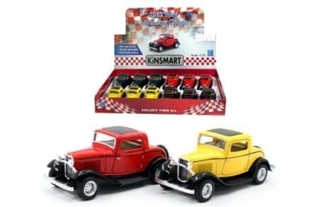 Kinsmart 1:34 1932 Ford 3-Window Coupe 5" - Display Tray Set of 12
