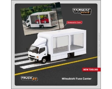 Tarmac Works 1:64 Mitsubishi Fuso Canter Mobile Display Truck - White - Truck64