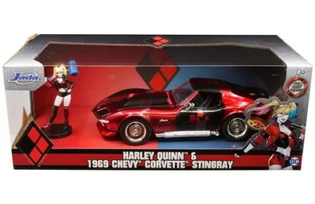 Jada 1:24 Harley Quinn & 1969 Chevrolet Corvette Stingray - DC Comics - Hollywood Rides
