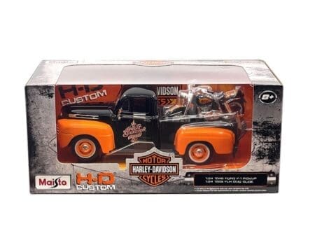 Maisto 1:24 1948 Ford F1 Pickup and Harley-Davidson FLH Duo Glide – H-D Custom