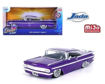 Jada 1:24 1959 Chevrolet Impala SS Lowrider DUB Wire Wheels - Candy Purple - Street Low - MiJo Exclusives