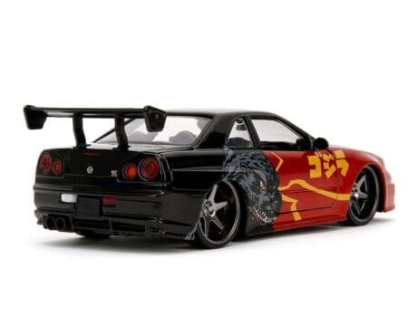 Jada 1:24 2002 Nissan Skyline GT-R R34 Godzilla - Metallic Red and Dark Grey - Godzilla vs Destoroyah - Hollywood Rides - Image 5
