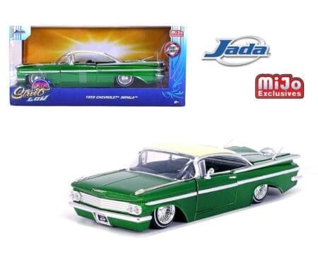 Jada 1:24 1959 Chevrolet Impala SS Lowrider Wire Wheels - Two-Tone (Green) - Street Low - MiJo Exclusives