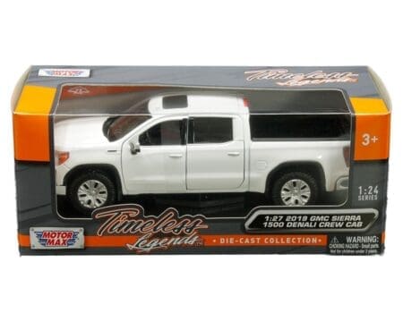 Motormax 1:27 2019 GMC Sierra 1500 Denali Crew Cab - White - Timeless Legends