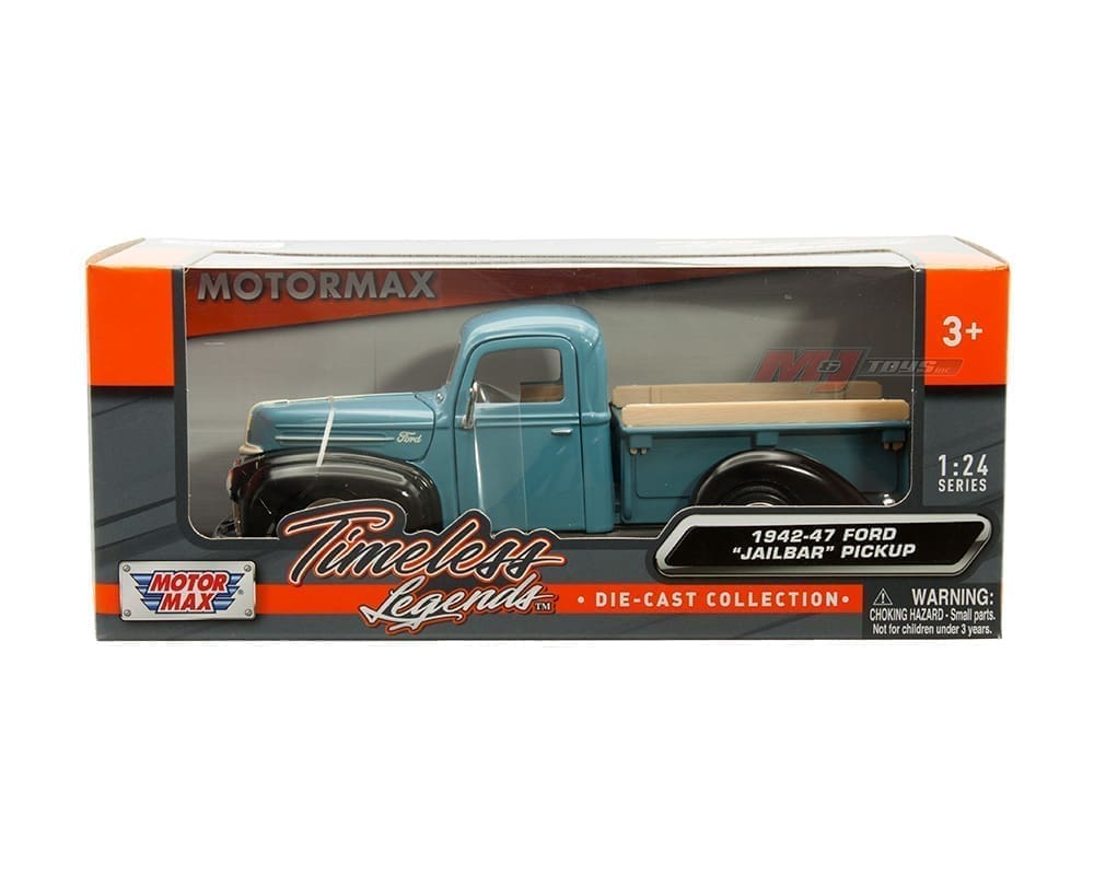 Motormax 1:24 1942-47 Ford Jailbar Pickup - Blue - Timeless Legends