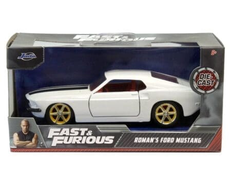 Jada 1:32 F&F Roman's 1969 Ford Mustang  (White)  – Fast & Furious