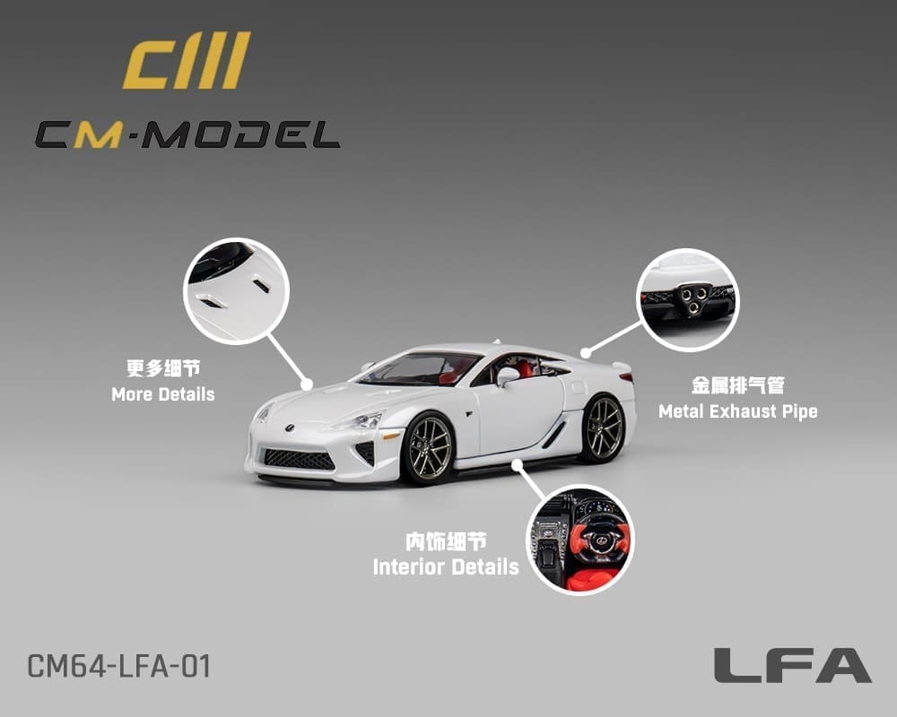 CM Model 1:64 Lexus LFA - Pearl White - Limited Edition - M