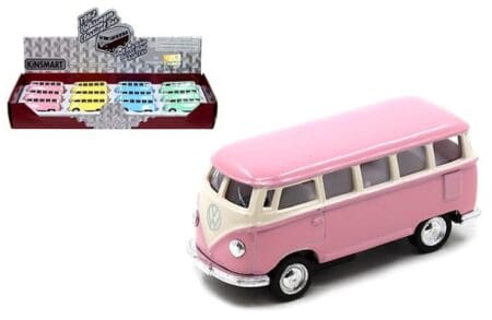 Kinsmart  1:64 1962 Volkswagen Classical Bus Pastel Colors 2.5" -Display Tray Set of 12