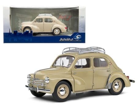 Solido 1:18 1956 Renault 4CV with Roof Rack - Beige Tourterelle