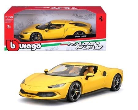 Bburago 1:18 Ferrari 296 GTB - Yellow - Race & Play