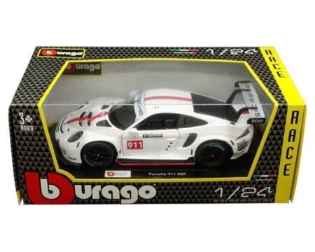 Bburago 1:24 Porsche 911 RSR - White - Race Series