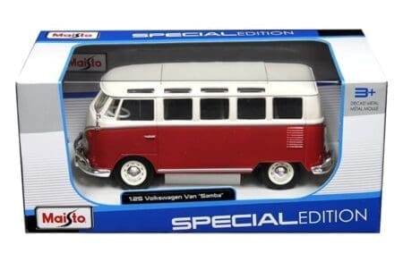 Maisto 1:24 Volkswagen Van "Samba" (Red/white) -Special Edition