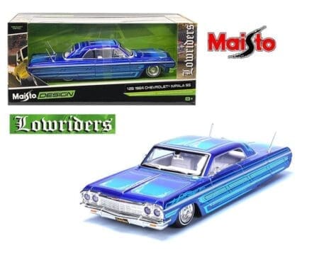 Maisto 1:24 1964 Chevrolet Impala SS Lowrider - Metallic Blue - Design Lowriders - MiJo Exclusives