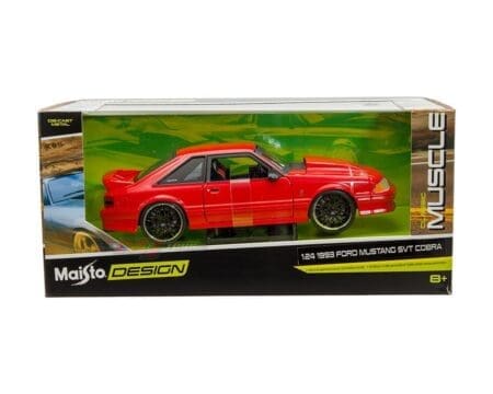 Maisto 1:24 1993 Ford Mustang SVT Cobra - Red - Classic Muscle Design