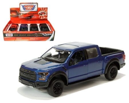Motormax 1:27 2017 Ford F-150 Raptor - 3 Colors - Display Tray Set of 4