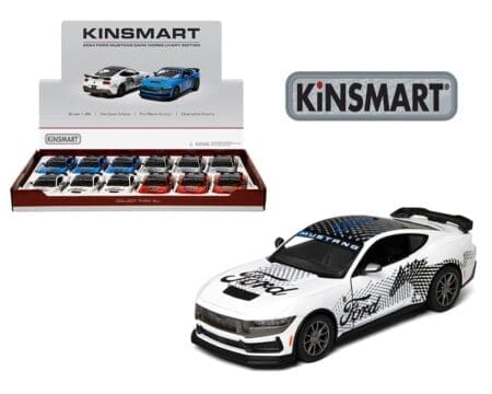 Kinsmart 1:38 2024 Ford Mustang Dark Horse Livery Edition -KT5455DF - Display Tray Set of 12