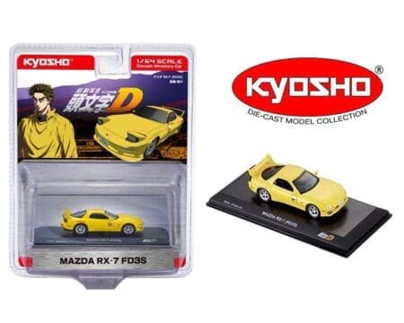 (Preorder) Kyosho 1:64 Initial D Mazda RX-7 FD3S - Yellow - Limited Edition