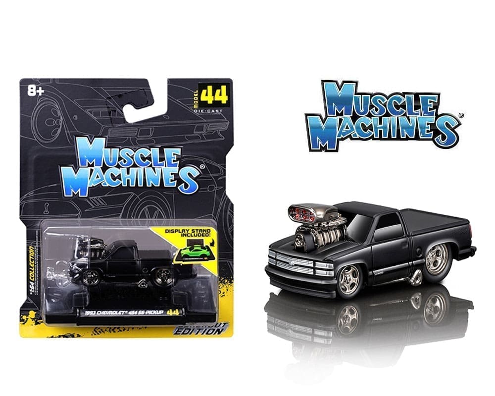Muscle Machines 1:64 1993 Chevrolet 454 SS Pickup Truck - Blackout