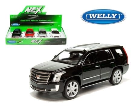 Welly 1:24 2017 Cadillac Escalade ( Black-Red- Silver - White )- Display Tray Set of 4