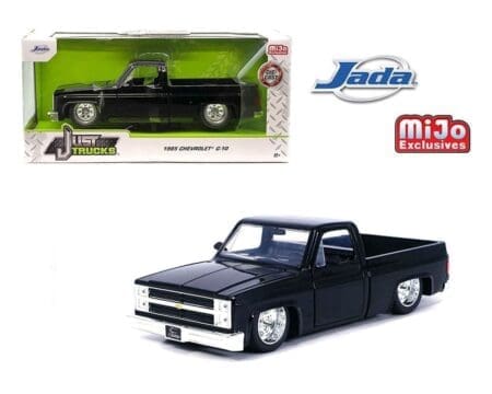 Jada 1:24 1985 Chevrolet C10 Pickup with Minilite Wheels - Black - Just Trucks - MiJo Exclusives Limited Edition 2,400 Pieces