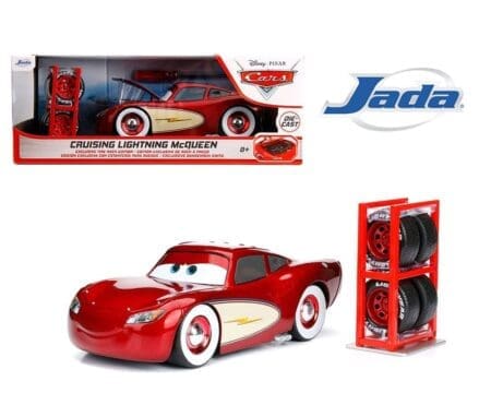 Jada 1:24 Cruising Lightning McQueen with Tire Rack - Pixar Disney Cars - Hollywood Rides