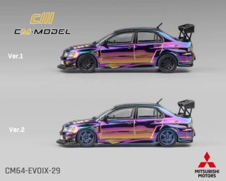 CM Model 1:64 Mitsubishi Lancer Evolution IX Widebody - Chrome Purple - Limited Edition - Image 2
