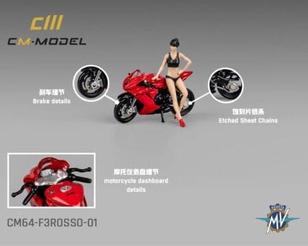 CM Model 1:64 MV Agusta F3 Rosso Red With Showgirl Figure - Limited Edition