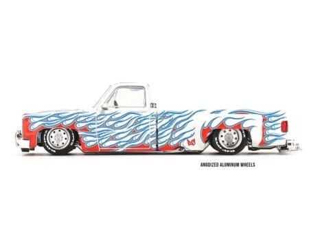 (Preorder) Kaido House x Mini GT 1:64 Chevrolet Silverado Dually on Fire V2 - White Flames - Image 3