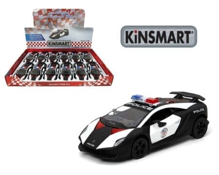Kinsmart 1:38 Lamborghini Sesto Elemento Police 5" – Display Tray Set of 12
