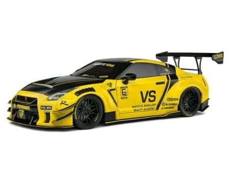 Solido 1:18 2020 Nissan GT-R (R35) with Liberty Walk Body Kit 2.0 - Yellow - Image 2